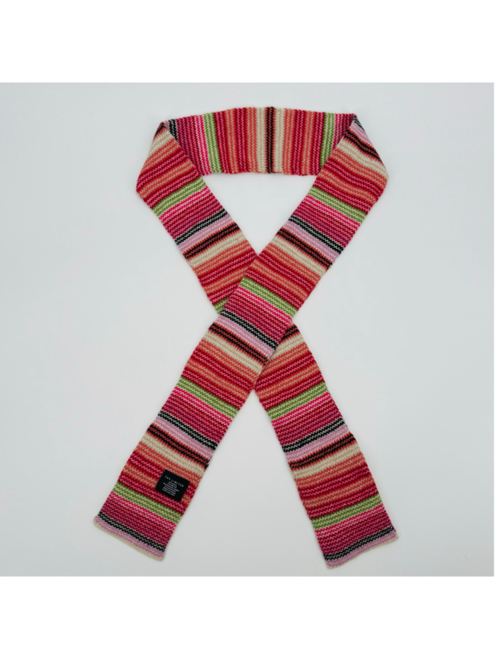 Y2K The Limited Zigzag Striped Skinny Scarf Wool Cashmere